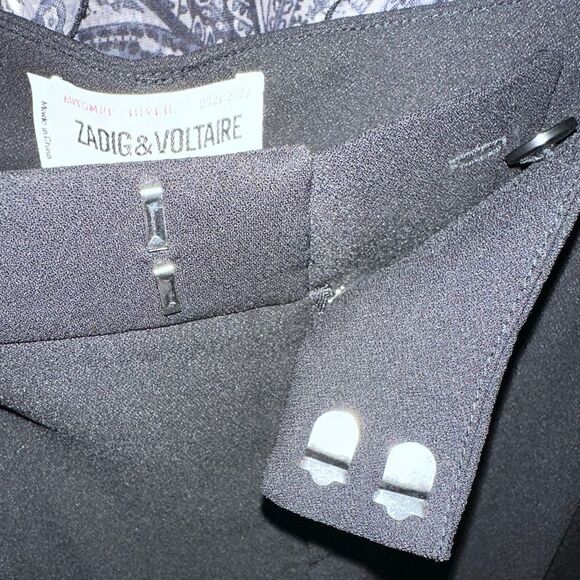 Zadig & Voltaire | Prune Crepe Pants Size 40 / Large in Black - Picture 14 of 15